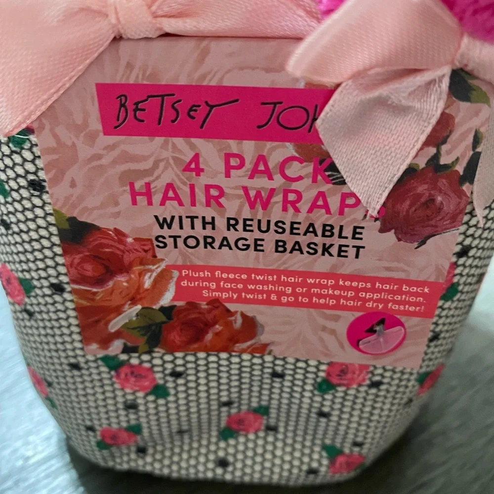 Betsey Johnson Hair Wrap Set with Reuseable Storage Basket - Picture 2 of 6